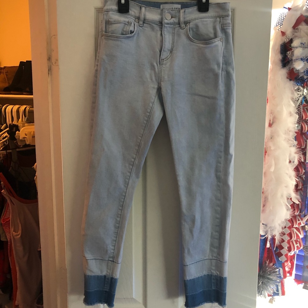 loft ombré dyed cropped jeans